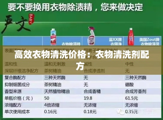 高效衣物清洗价格：衣物清洗剂配方 
