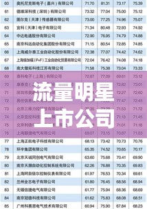 流量明星上市公司排行榜揭晓，谁是行业翘楚？
