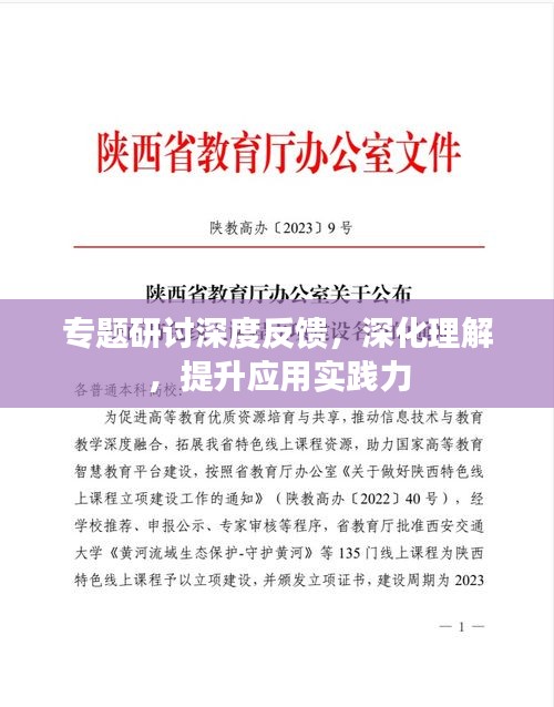 专题研讨深度反馈，深化理解，提升应用实践力